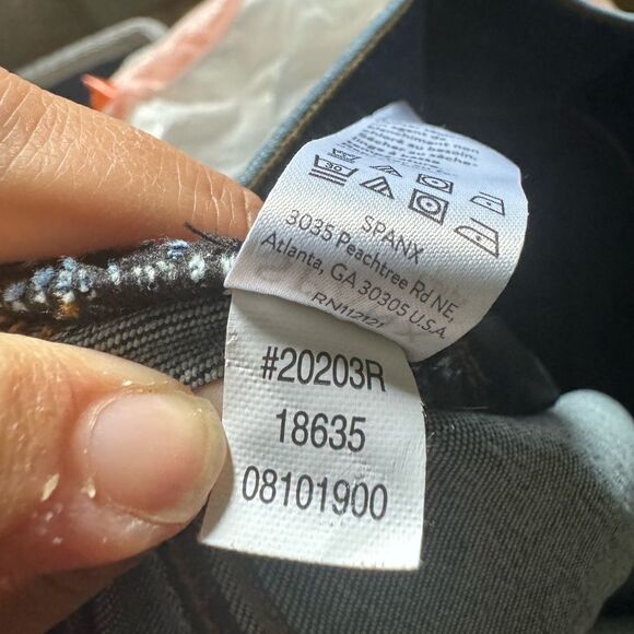 Spanx Distressed Ankle Skinny Jeans, Medium Wash Pull On Size Large - Picture 15 of 15